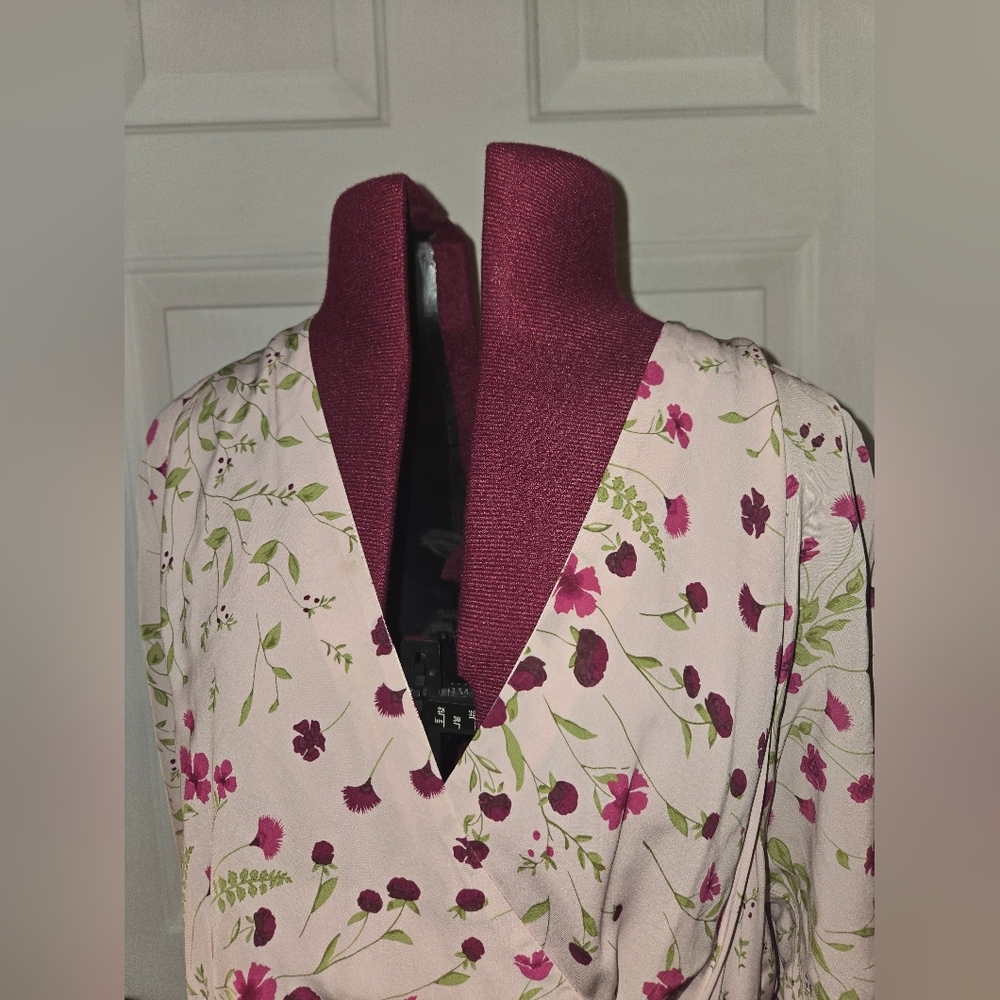 Joie Long Sleeve Pink Lilac Floral Print Wrap Maxi Dress Small - Picture 6 of 11